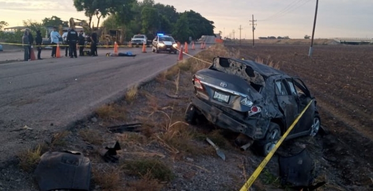 Un joven falleció tras accidente tipo volcadura en la carretera La 50 en Culiacán