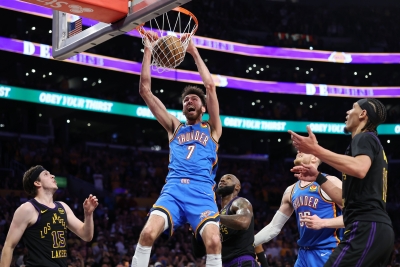 El campe&oacute;n Thunder de Oklahoma City barri&oacute; a los Lakers de Los &Aacute;ngeles